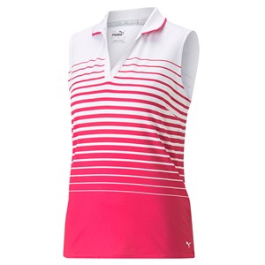 Puma Ladies Mattr Stripe Sleeveless Polo Shirt