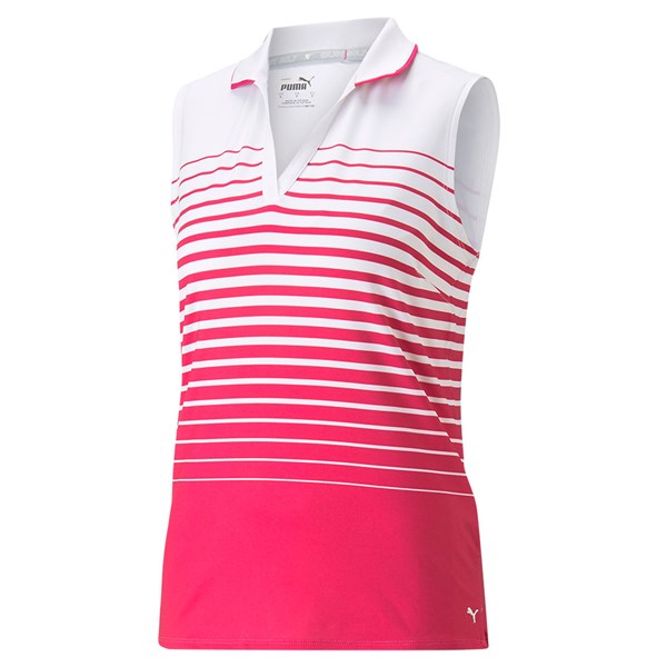 Puma Ladies Mattr Stripe Sleeveless Polo Shirt