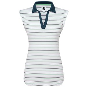 FootJoy Ladies Striped Lisle Sleeveless Polo Shirt