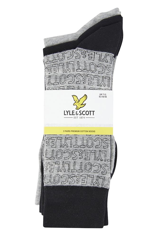 Lyle and Scott Mens Dexter Crew Socks (3 Pairs) - Golfonline