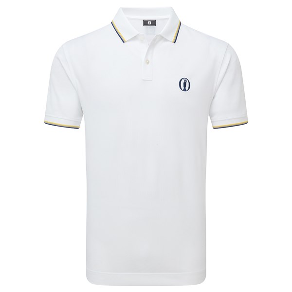 Limited Edition - FootJoy Mens Solid Trim Pique Polo Shirt - The 152nd Open Collection