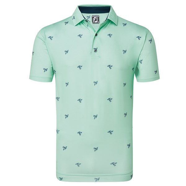 FootJoy Mens Thistle Print Lisle Polo Shirt