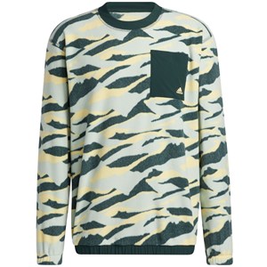 adidas Mens Texture Print Crewneck Sweatshirt