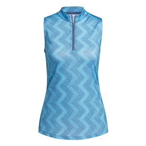 adidas Ladies Ultimate365 Ottoman Printed Sleeveless Polo Shirt