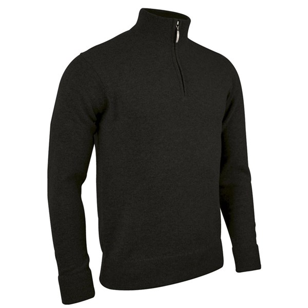 Glenmuir Mens Coll Zip Neck Lambswool Golf Sweater