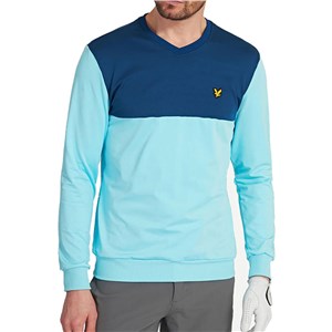 Lyle and Scott Mens V-Neck Colour Block Top