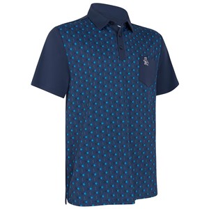 Original Penguin Mens 50's Novelty Print Colour Block Polo Shirt