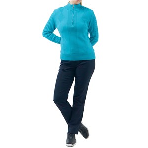 Pure Golf Ladies Sorrell Cable Knit Lined Quarter Zip Jumper