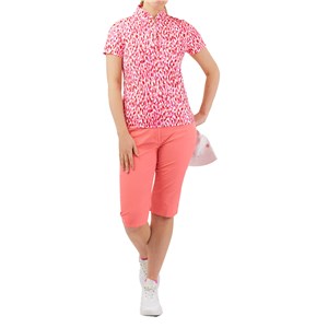 Pure Golf Ladies Ellen Short Sleeve Polo Shirt - Petal Polka