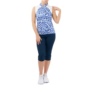 Pure Golf Ladies Hope Sleeveless Polo Shirt - Leopard Lake