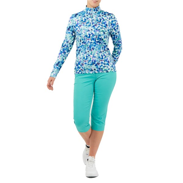 Pure Golf Ladies Serenity Mid Layer Quarter Zip Top -  Dappled Ocean