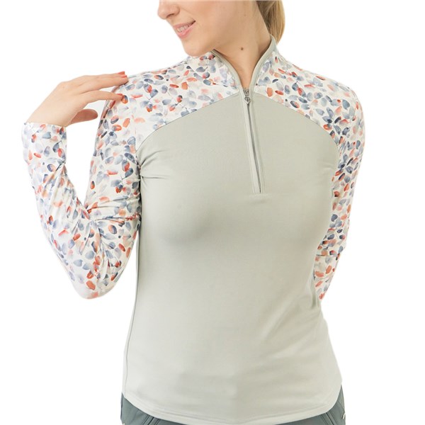 Pure Golf Ladies Maple Long Sleeve Zip Pullover - Autumn Embers