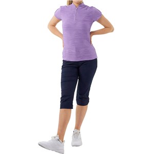 Pure Golf Cove Ladies Cap Sleeve Polo Shirt - Lilac