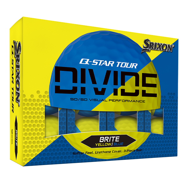 Srixon Q-Star Tour Divide 2 Yellow/Blue Golf Balls (12 Balls)