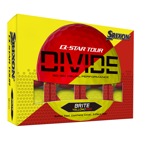 Srixon Q-Star Tour Divide 2 Yellow/Red Golf Balls (12 Balls)