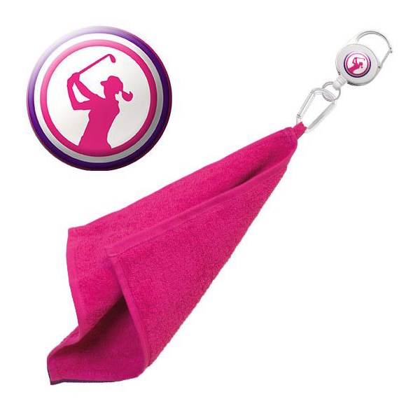 Surprizeshop Ladies Golfer Silhouette Retractable Towel