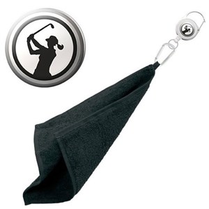 Lady Golfer Silhouette Retractable Towel