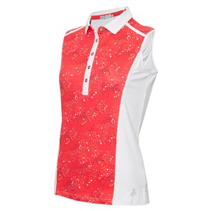 Green Lamb Ladies Erica Sleeveless Printed Panel Polo Shirt