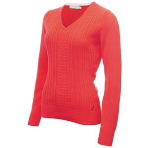 Green Lamb Ladies Gillian Slim Fit V-Neck Cable Sweater