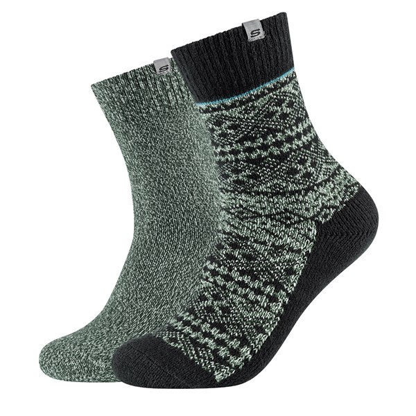 Skechers Mens Chunky Knit Gift Crew Socks (2 Pairs)