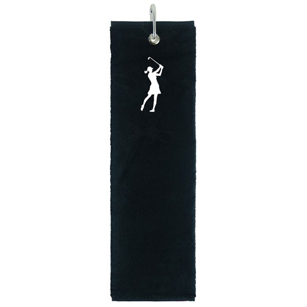 Ladies Embroidered Terry Cotton Lady Golfer Tri-Fold Towel