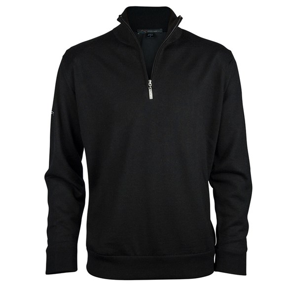 Greg Norman Mens Lined Zip Neck Merino Blend Sweater